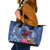 Personalized Samoa Christmas Leather Tote Bag Cardinal Honeyeater Mix Siapo