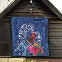 Personalized Samoa Christmas Quilt Cardinal Honeyeater Mix Siapo LT7 - Polynesian Pride