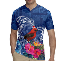 Personalized Samoa Christmas Rugby Jersey Cardinal Honeyeater Mix Siapo LT7 - Polynesian Pride