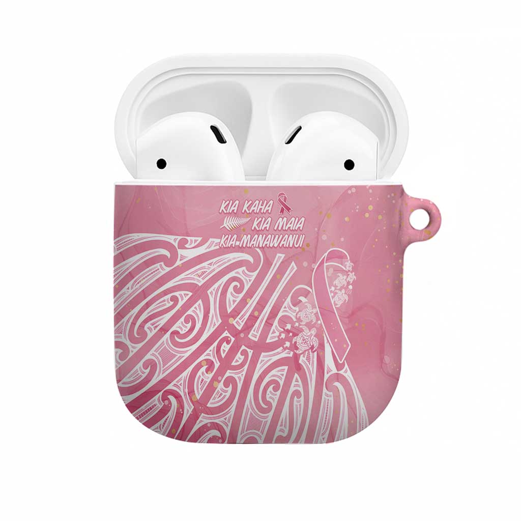 Breast Cancer Awareness Maori AirPods Case Kia Kaha Kia Maia Kia Manawanui LT7 Pink - Polynesian Pride