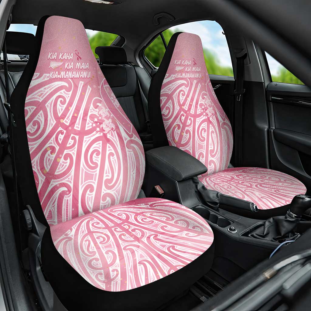 Breast Cancer Awareness Maori Car Seat Cover Kia Kaha Kia Maia Kia Manawanui LT7 One Size Pink - Polynesian Pride