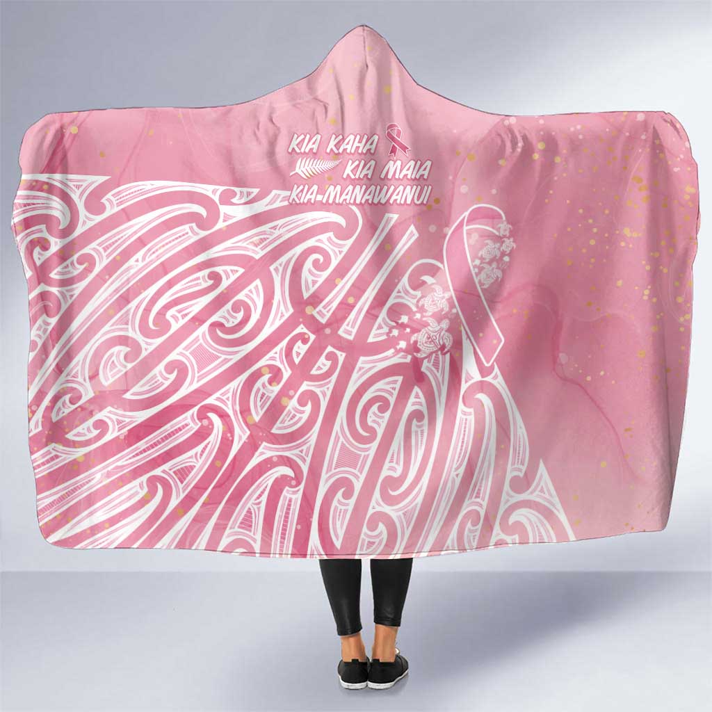 Breast Cancer Awareness Maori Hooded Blanket Kia Kaha Kia Maia Kia Manawanui LT7 One Size Pink - Polynesian Pride