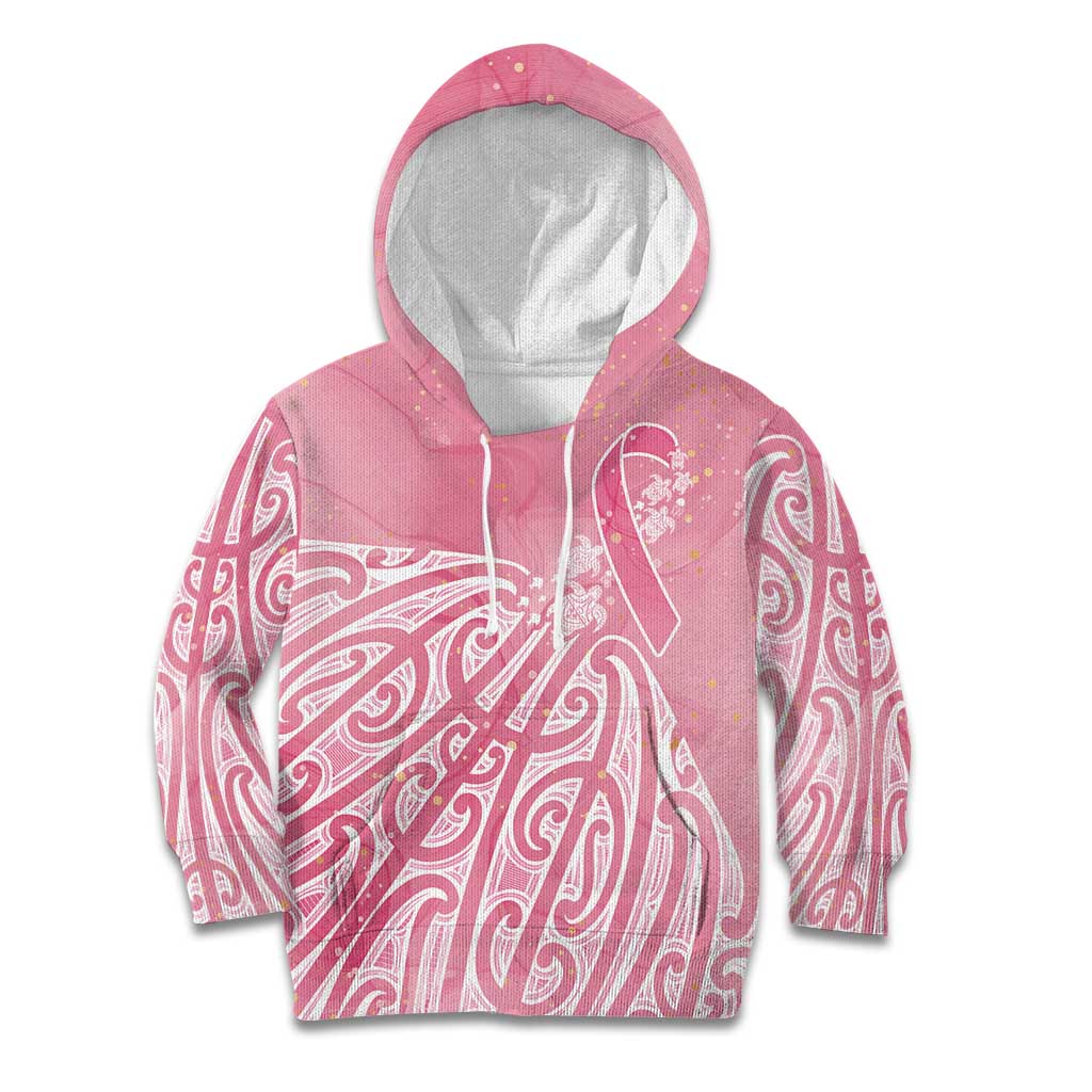 Breast Cancer Awareness Maori Kid Hoodie Kia Kaha Kia Maia Kia Manawanui LT7 Hoodie Pink - Polynesian Pride