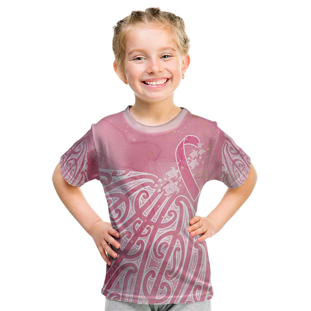 Breast Cancer Awareness Maori Kid T Shirt Kia Kaha Kia Maia Kia Manawanui LT7 Pink - Polynesian Pride