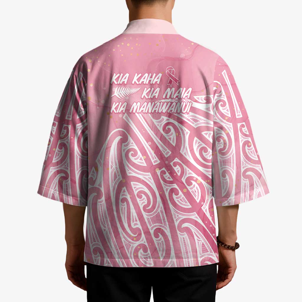 Breast Cancer Awareness Maori Kimono Kia Kaha Kia Maia Kia Manawanui LT7 - Polynesian Pride