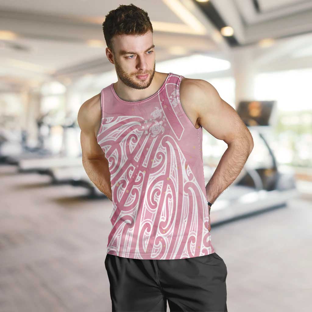 Breast Cancer Awareness Maori Men Tank Top Kia Kaha Kia Maia Kia Manawanui LT7 Pink - Polynesian Pride