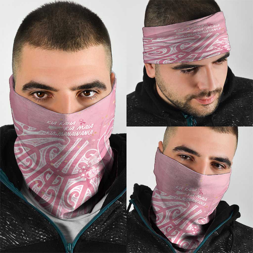 Breast Cancer Awareness Maori Neck Gaiter Kia Kaha Kia Maia Kia Manawanui LT7 - Polynesian Pride