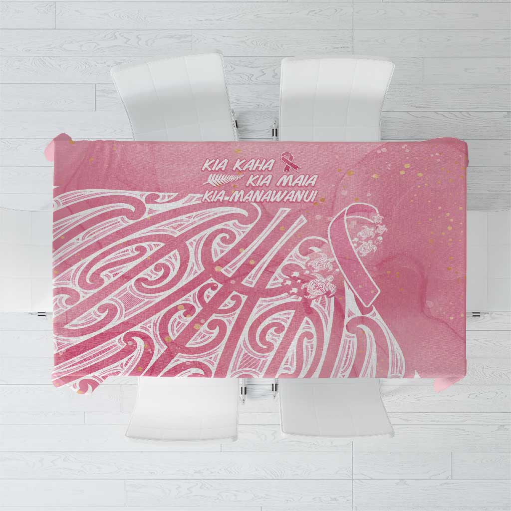 Breast Cancer Awareness Maori Tablecloth Kia Kaha Kia Maia Kia Manawanui LT7 Pink - Polynesian Pride