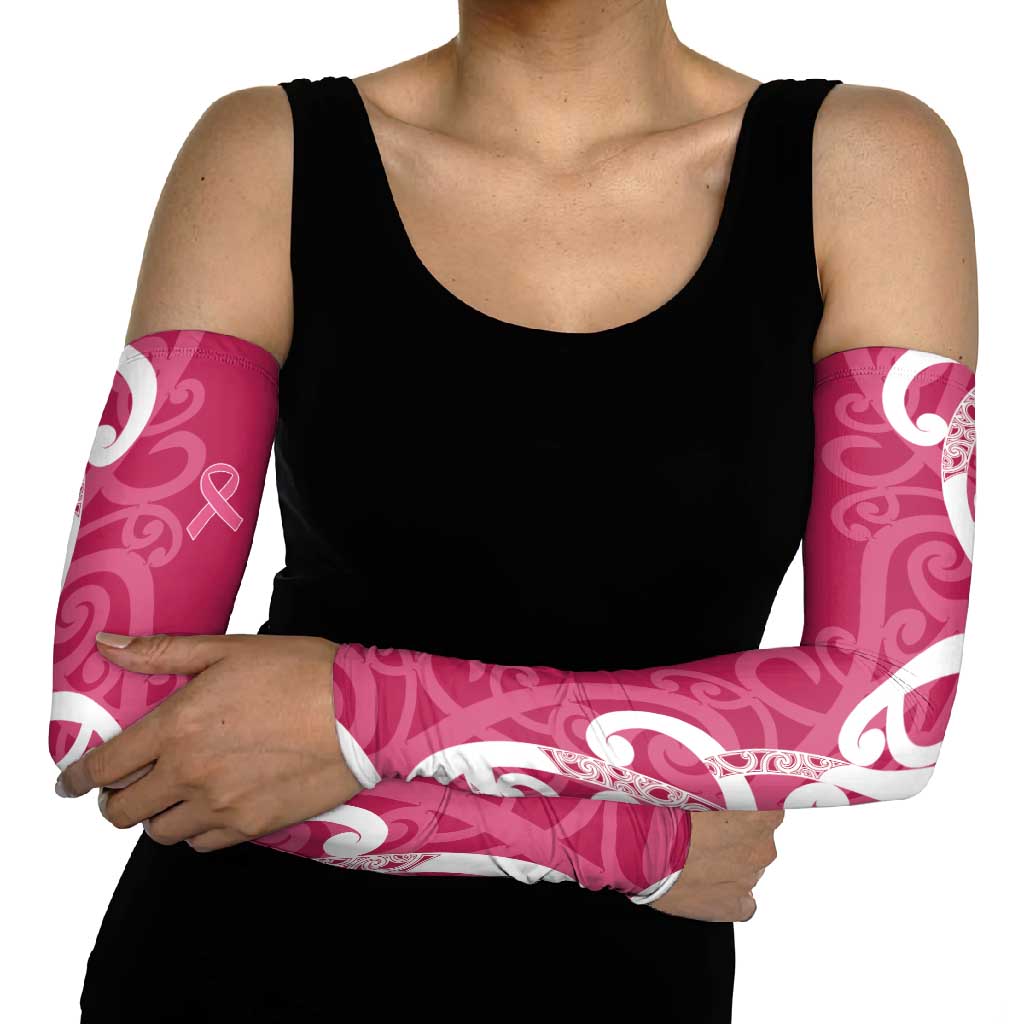 Breast Cancer Awareness Maori Arm Sleeves Koru Kowhaiwhai LT7 - Polynesian Pride