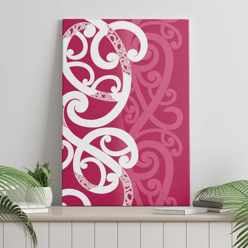 Breast Cancer Awareness Maori Canvas Wall Art Koru Kowhaiwhai LT7 - Polynesian Pride