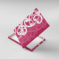 Breast Cancer Awareness Maori Canvas Wall Art Koru Kowhaiwhai LT7 With Frame Pink - Polynesian Pride