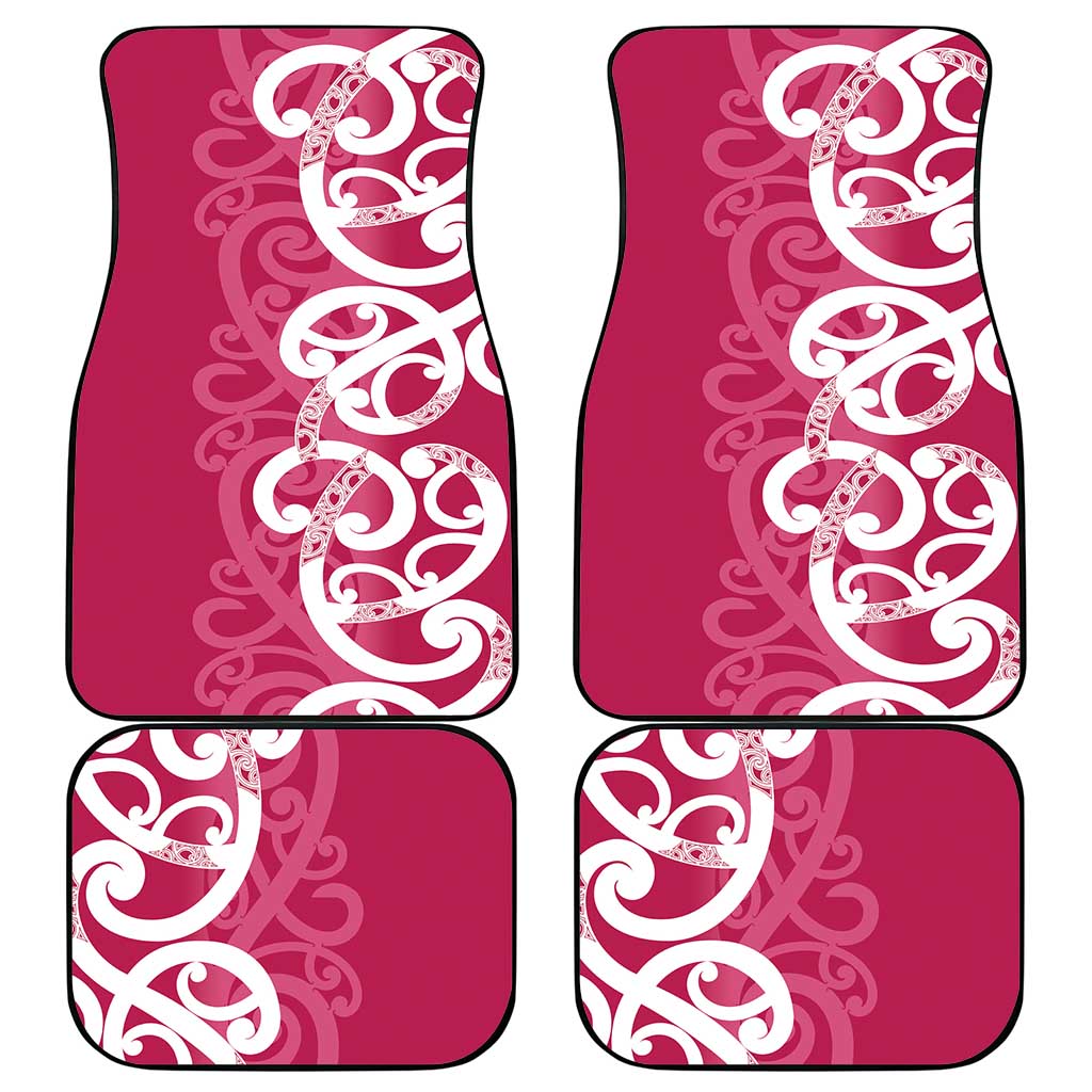 Breast Cancer Awareness Maori Car Mats Koru Kowhaiwhai LT7 - Polynesian Pride