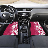 Breast Cancer Awareness Maori Car Mats Koru Kowhaiwhai LT7 Set 2pcs - Front Pink - Polynesian Pride