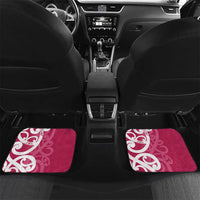 Breast Cancer Awareness Maori Car Mats Koru Kowhaiwhai LT7 Set 2pcs - Back Pink - Polynesian Pride