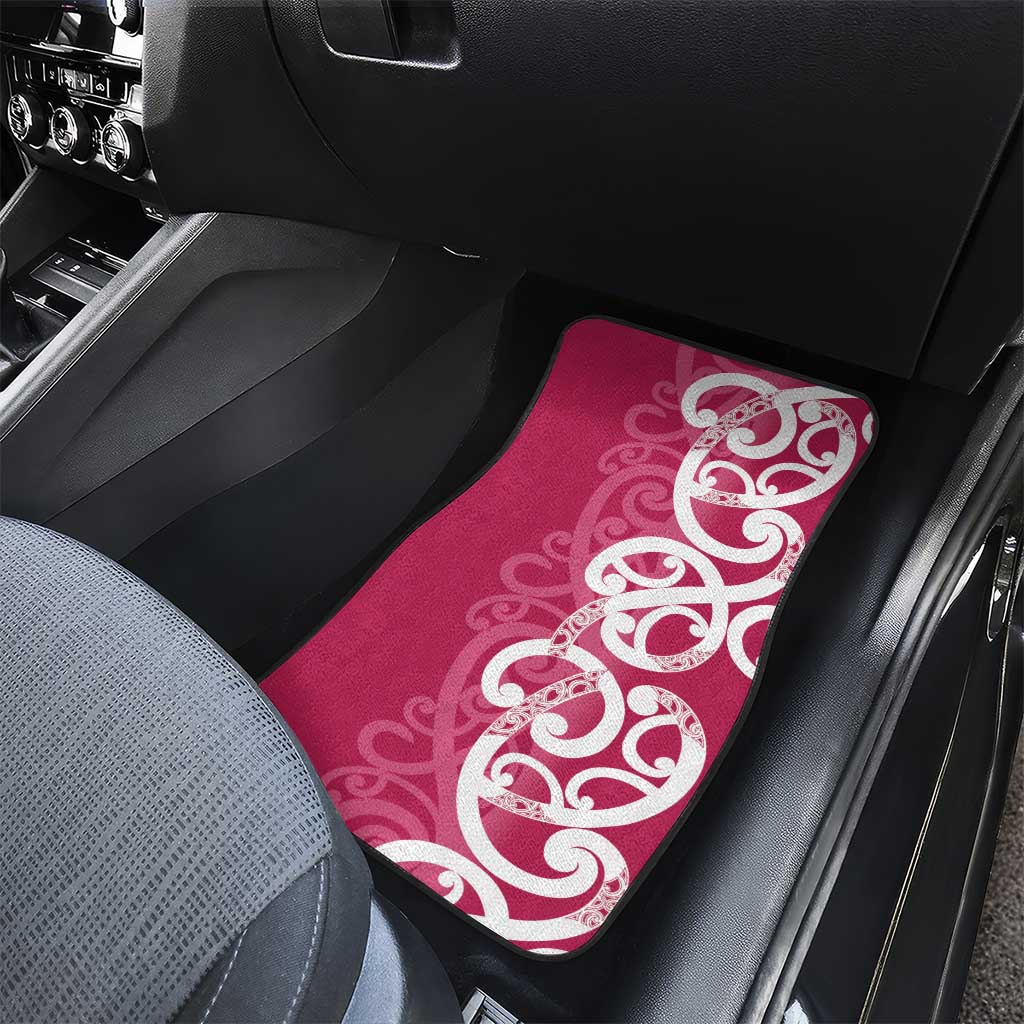 Breast Cancer Awareness Maori Car Mats Koru Kowhaiwhai LT7 - Polynesian Pride