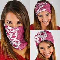 Breast Cancer Awareness Maori Neck Gaiter Koru Kowhaiwhai LT7 - Polynesian Pride
