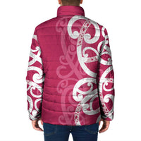 Breast Cancer Awareness Maori Padded Jacket Koru Kowhaiwhai LT7 - Polynesian Pride