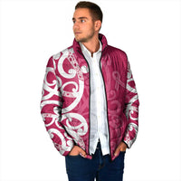 Breast Cancer Awareness Maori Padded Jacket Koru Kowhaiwhai LT7 - Polynesian Pride