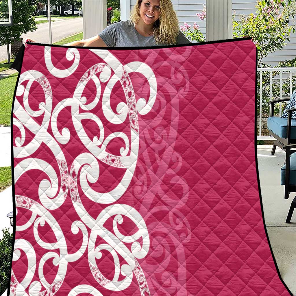 Breast Cancer Awareness Maori Quilt Koru Kowhaiwhai LT7 Pink - Polynesian Pride