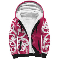 Breast Cancer Awareness Maori Sherpa Hoodie Koru Kowhaiwhai LT7 Unisex Pink - Polynesian Pride