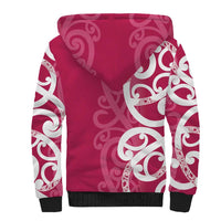Breast Cancer Awareness Maori Sherpa Hoodie Koru Kowhaiwhai LT7 - Polynesian Pride