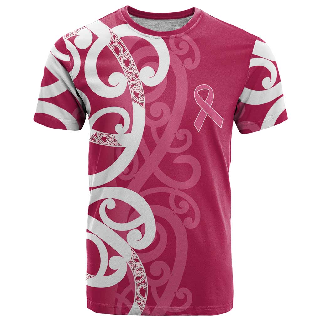Breast Cancer Awareness Maori T Shirt Koru Kowhaiwhai LT7 Pink - Polynesian Pride