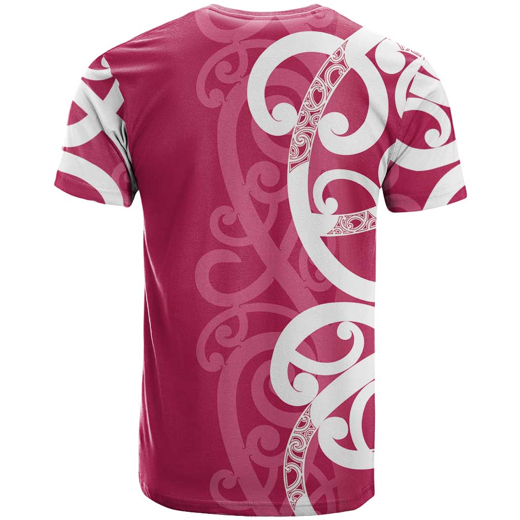 Breast Cancer Awareness Maori T Shirt Koru Kowhaiwhai LT7 - Polynesian Pride
