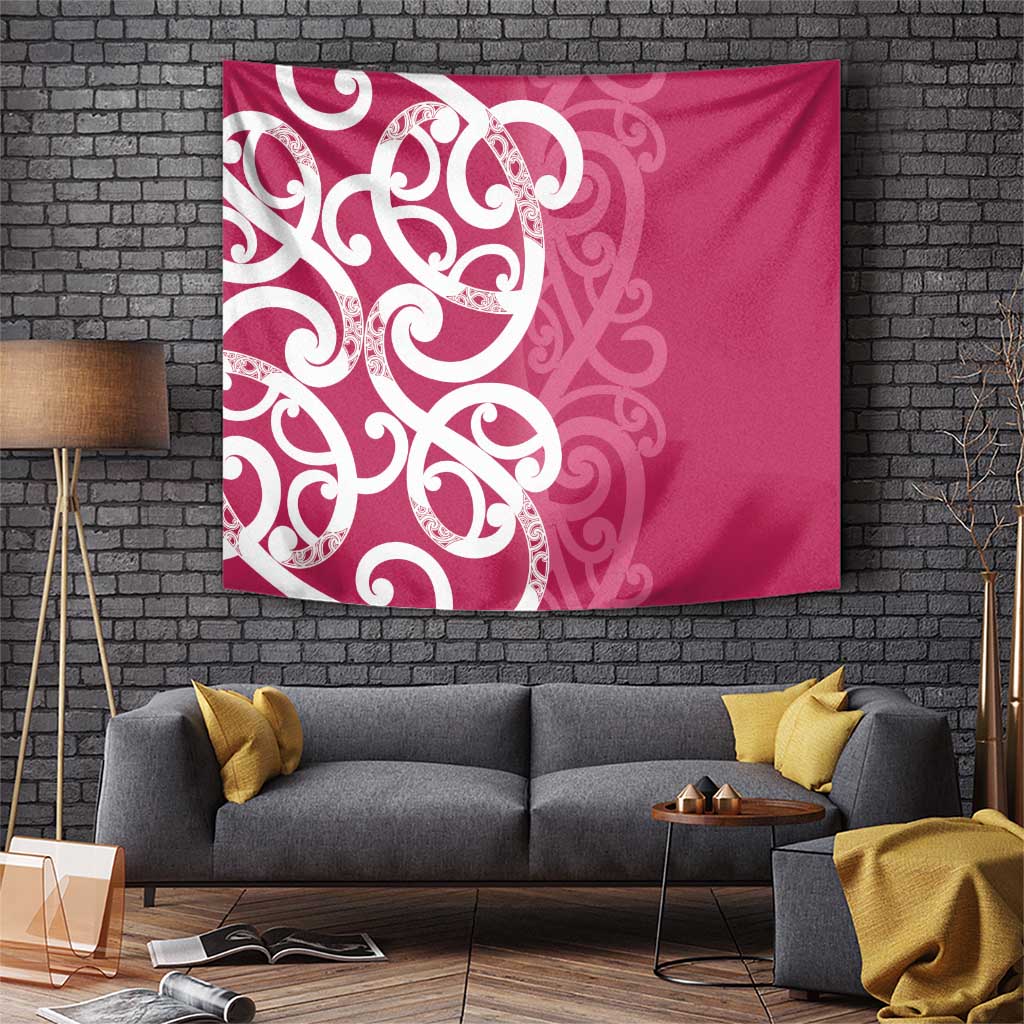 Breast Cancer Awareness Maori Tapestry Koru Kowhaiwhai LT7 Pink - Polynesian Pride