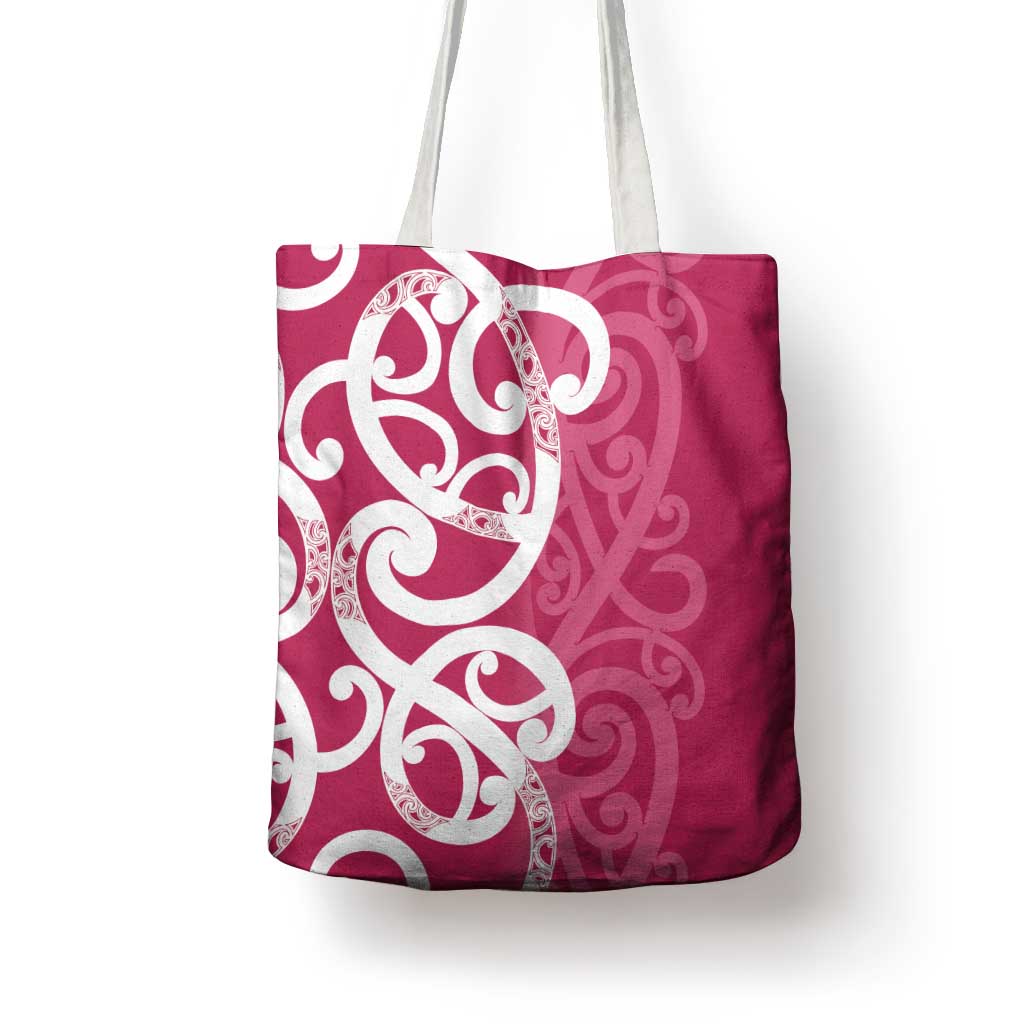 Breast Cancer Awareness Maori Tote Bag Koru Kowhaiwhai LT7 - Polynesian Pride