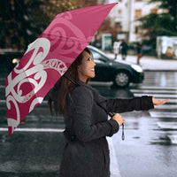 Breast Cancer Awareness Maori Umbrella Koru Kowhaiwhai LT7 - Polynesian Pride