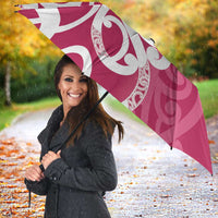 Breast Cancer Awareness Maori Umbrella Koru Kowhaiwhai LT7 - Polynesian Pride