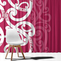 Breast Cancer Awareness Maori Window Curtain Koru Kowhaiwhai LT7 - Polynesian Pride
