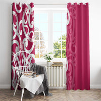 Breast Cancer Awareness Maori Window Curtain Koru Kowhaiwhai LT7 - Polynesian Pride