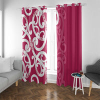 Breast Cancer Awareness Maori Window Curtain Koru Kowhaiwhai LT7 With Grommets Pink - Polynesian Pride