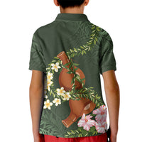 Aloha Hawaii Ipu Gourd Mix Maile Lei Kid Polo Shirt Sage Green LT7 - Polynesian Pride