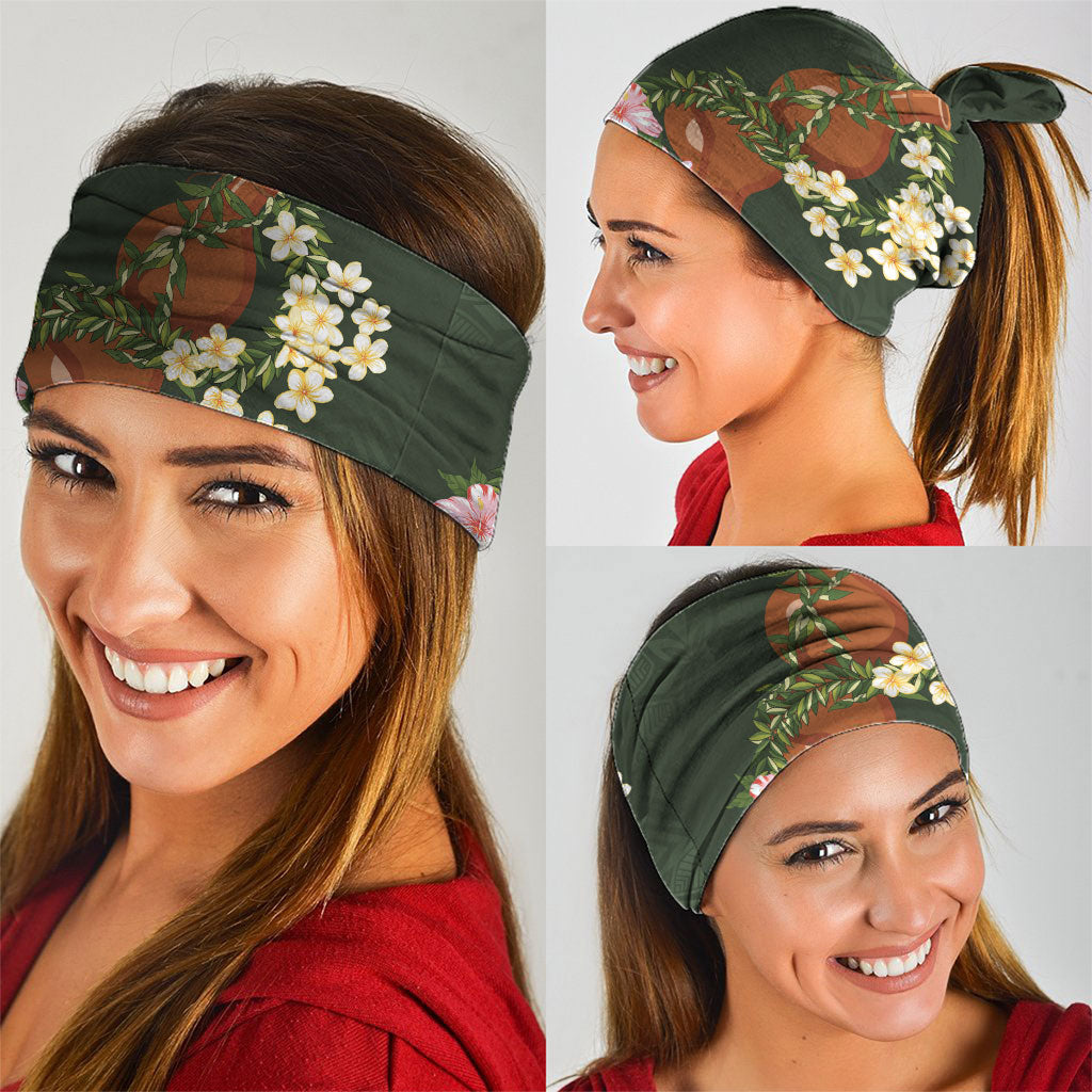 Aloha Hawaii Ipu Gourd Mix Maile Lei Neck Gaiter Sage Green LT7 - Polynesian Pride