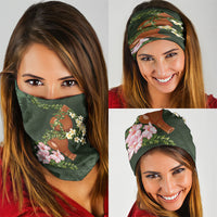 Aloha Hawaii Ipu Gourd Mix Maile Lei Neck Gaiter Sage Green LT7 - Polynesian Pride