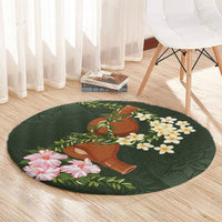 Aloha Hawaii Ipu Gourd Mix Maile Lei Round Carpet Sage Green LT7 - Polynesian Pride