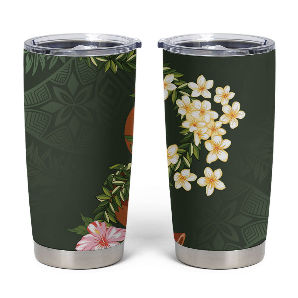 Aloha Hawaii Ipu Gourd Mix Maile Lei Tumbler Cup Sage Green LT7 Sage Green - Polynesian Pride