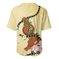 Aloha Hawaii Ipu Gourd Mix Kukui Nut Lei Baseball Jersey Lemon Yellow LT7 - Polynesian Pride