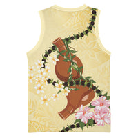 Aloha Hawaii Ipu Gourd Mix Kukui Nut Lei Basketball Jersey Lemon Yellow LT7 - Polynesian Pride
