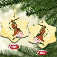 Aloha Hawaii Ipu Gourd Mix Kukui Nut Lei Ceramic Ornament Lemon Yellow LT7 Snow Flake Lemon Yellow - Polynesian Pride