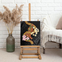 Aloha Hawaii Ipu Gourd Mix ʻĀkulikuli Lei Canvas Wall Art Obsidian Black LT7 - Polynesian Pride