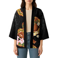 Aloha Hawaii Ipu Gourd Mix ʻĀkulikuli Lei Kimono Obsidian Black LT7 - Polynesian Pride