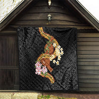 Aloha Hawaii Ipu Gourd Mix ʻĀkulikuli Lei Quilt Obsidian Black LT7 - Polynesian Pride