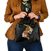 Aloha Hawaii Ipu Gourd Mix ʻĀkulikuli Lei Shoulder Handbag Obsidian Black LT7 - Polynesian Pride