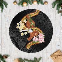 Aloha Hawaii Ipu Gourd Mix ʻĀkulikuli Lei Tree Skirt Obsidian Black LT7 Casual Obsidian Black - Polynesian Pride