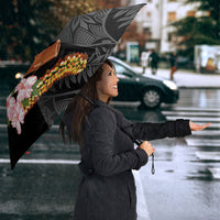 Aloha Hawaii Ipu Gourd Mix ʻĀkulikuli Lei Umbrella Obsidian Black LT7 - Polynesian Pride