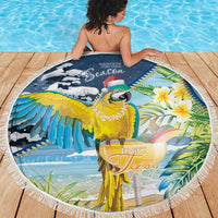Funny Tropical Christmas Beach Blanket Tis The Season To Get Tipsy LT7 - Polynesian Pride