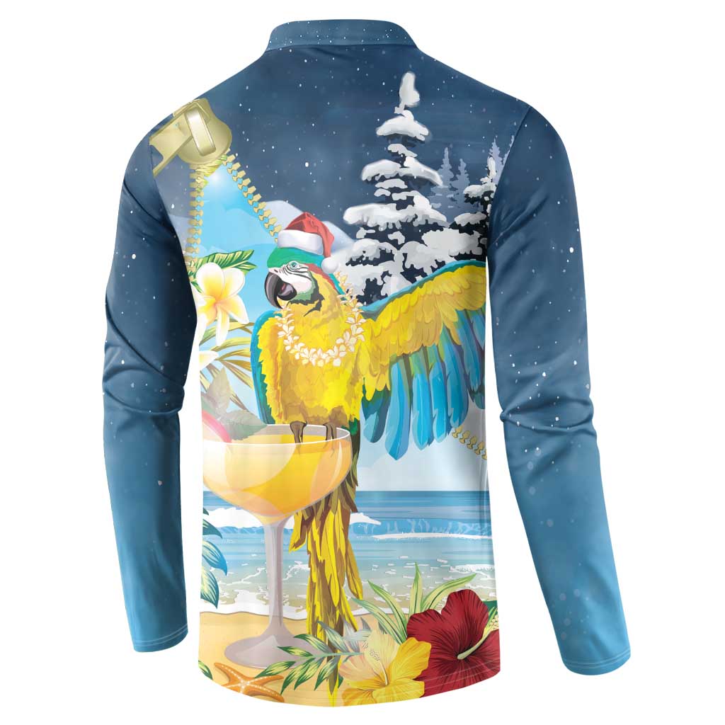 Funny Tropical Christmas Button Sweatshirt Tis The Season To Get Tipsy LT7 - Polynesian Pride